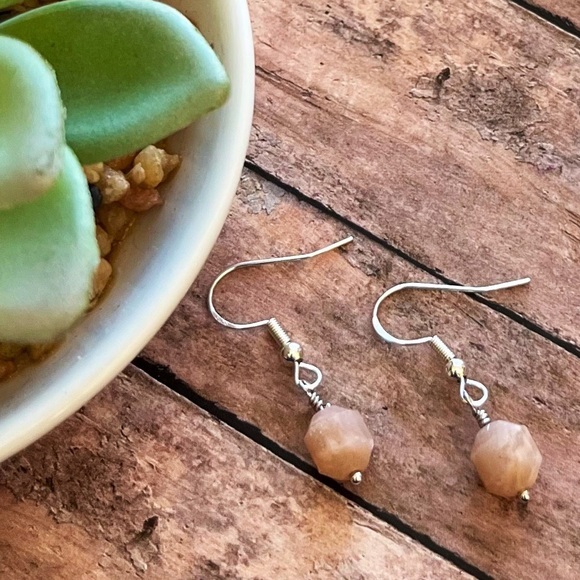 Sterling Silver Sunstone Earrings - Picture 9 of 9